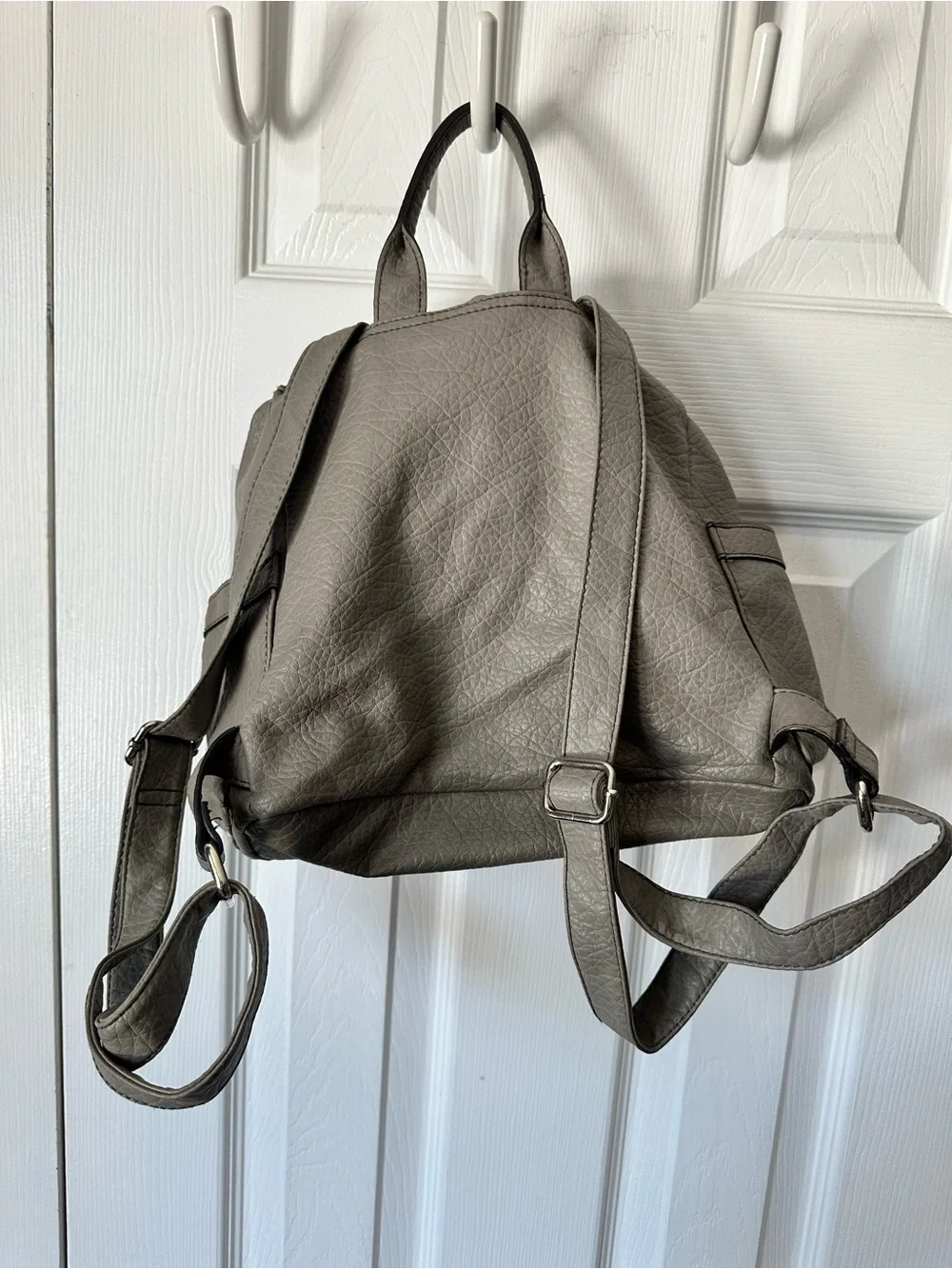 Rosetti Grey Medium Backpack with Turn Lock Front Closure and Adjustable Straps
